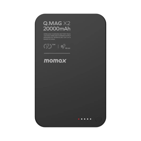 momax IP120D Q.MAG X2 15W 20000mAh Magnetic Wireless Battery Pack 22mm Ultra Compact Black