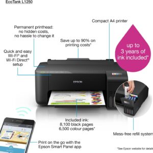 EPSON EcoTank L1250 Compact Printer with Wi Fi EP C11CJ71403 1