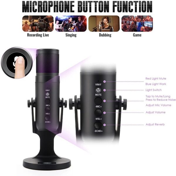 Jmary MC PW9 RGB USB Microphone 4