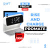 PROMATE Lumix 15W 3 in 1 LED Alarm Clock with 15W Wireless Charger White