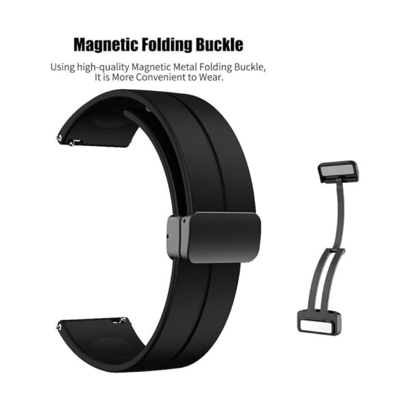 Smart Watch 20mm Normal Magnetic Silicone Strap Black 2