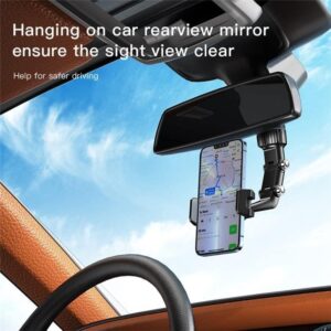 Yesido C192 Rearview Mirror Adjustable Multi angle Rotation Universal Phone Holder 6