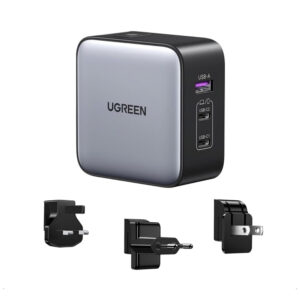 UGREEN 90409 CD296 Nexode 65W 3-Port (2xUSB-C + 1xUSB-A) GaN Fast Charger -Black