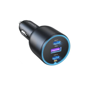 UGREEN 35025 EC705 130W 3-Port (2xUSB-C + 1xUSB-A) Fast Car Charger -Space Grey