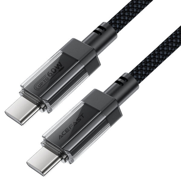 ACEFAST C12 03 Acewire Pro USB C to USB C Transparent Shell 60W Charging Cable 1.2m Black 1