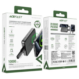 ACEFAST M10 30W 10000Mah Fast Power Bank With 15W Magnetic Wireless Charging Black 5