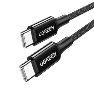 UGREEN 15275 US557 USB C to USB C 100W 480Mbps PD Fast Charging Silicone Braided Cable 1m Black 1