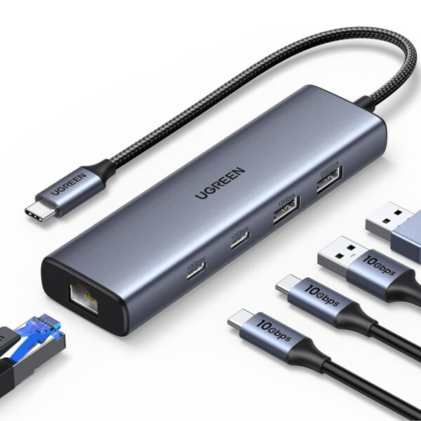 UGREEN 45320 CM512 6 in 1 10Gbps USB C Hub Space Grey 1