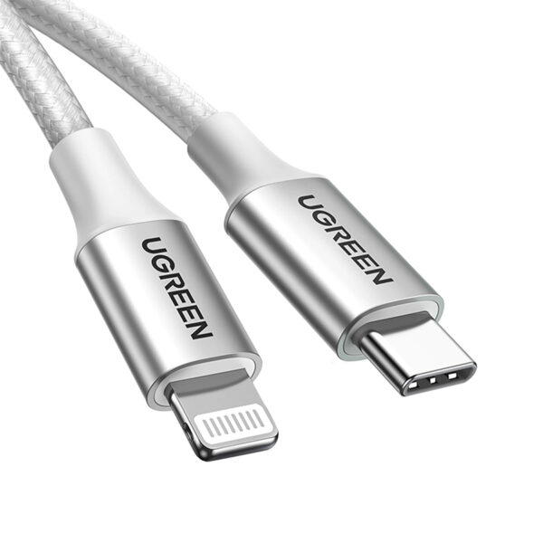 UGREEN 70523 USB C to Lightning 60W 480Mbps PD Fast Charging Cable 1m Silver