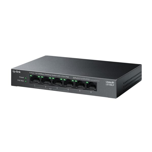 TP-Link LS106LP 6-Port 10/100Mbps Desktop PoE+ Switch - Image 3