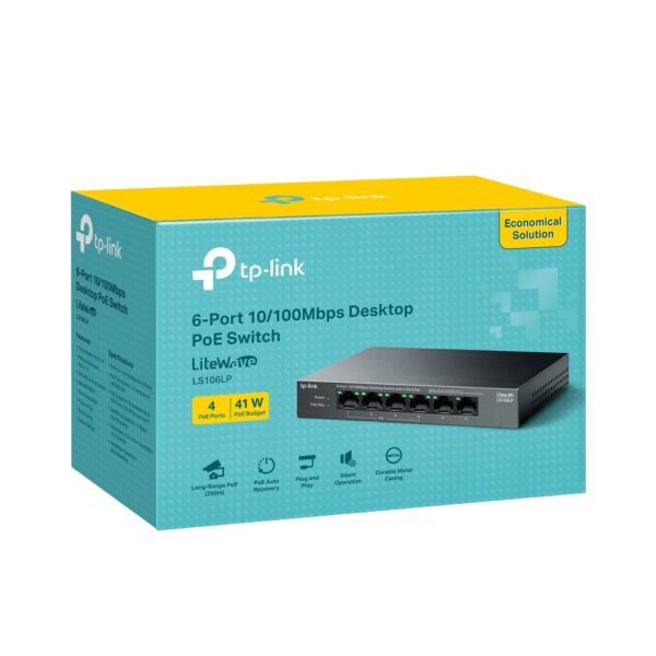 TP-Link LS106LP 6-Port 10/100Mbps Desktop PoE+ Switch - Image 4