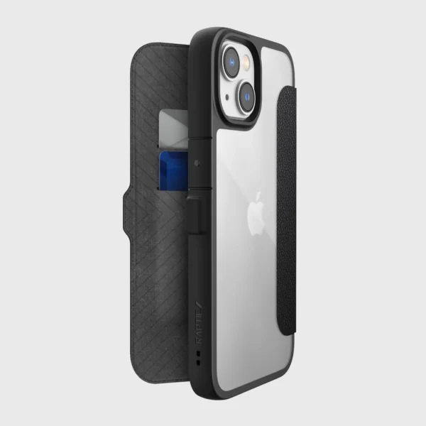 iPhone13 iPhone14 X Doria Urban Folio Flip Case Black 1