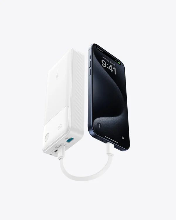 Anker A1384H21 30W 3-Port (2xUSB-C + 1xUSB-A) 20000mAh Digital Display Power Bank -White - Image 5