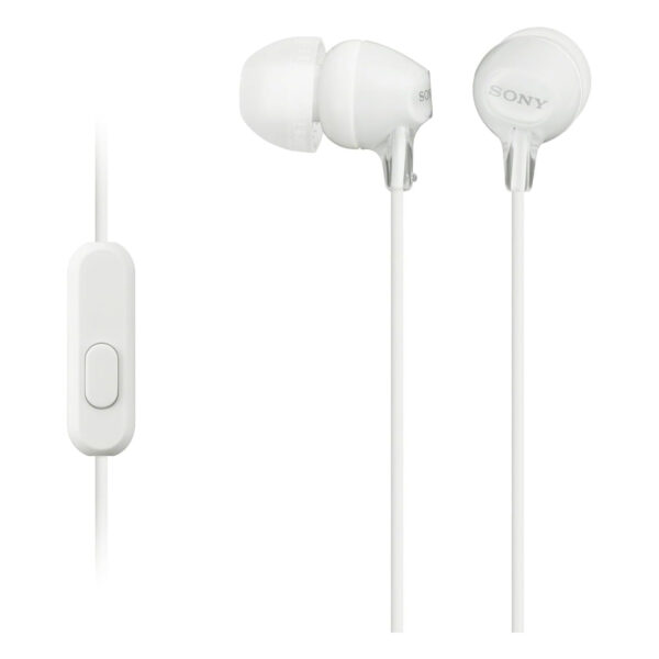 SONY MDR-EX15AP Stereo Earphones With Mic-WHITE