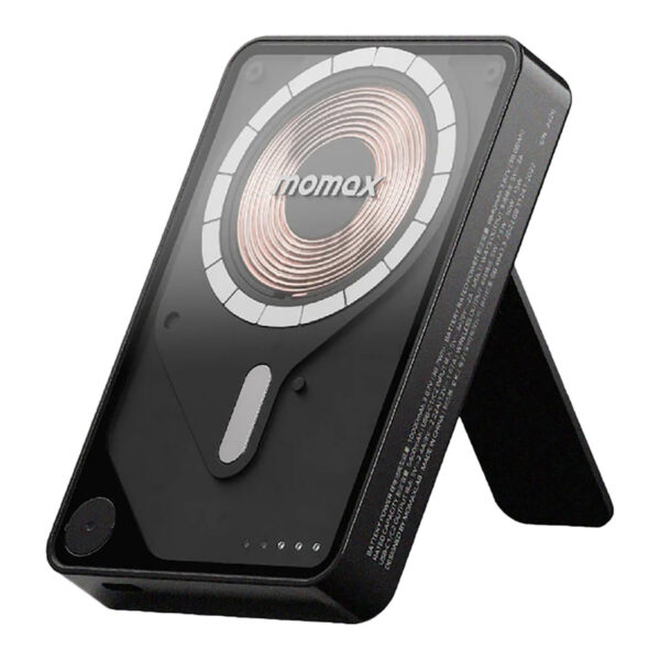 momax IP132HKD 1-Power X Pro+ 10000mAh 15W Magnetic Wireless Battery Pack with Stand and Built-in USB-C Cable -Black