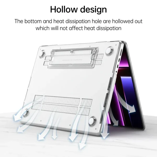 MacBook New Air 15 A2941 Heightening and Cooling Stand Case -Transparent Clear - Image 2