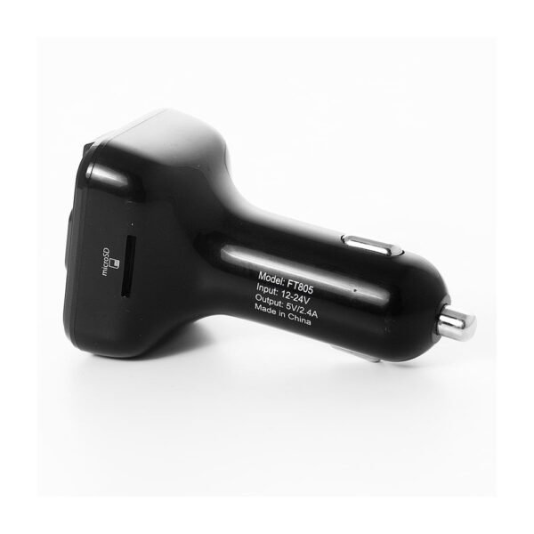 2B FT805 Bluetooth FM Transmitter with 2.4A Car Charger (Black) - Image 2