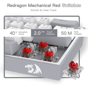 REDRAGON FIZZ RGB Red SW Wired Mechanical Gaming Keyboard K617 RGB GrayWhite 1