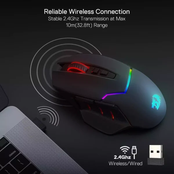 REDRAGON MIRAGE PRO Wired and Wireless Gaming Mouse M690-PRO - Image 6