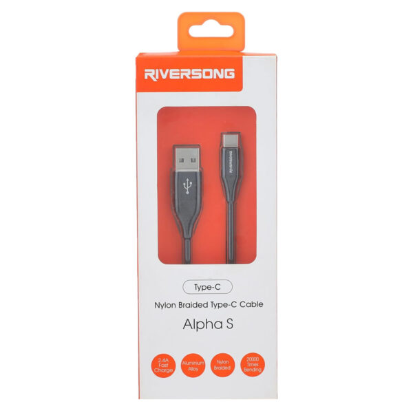RIVERSONG Alpha S CL32-A USB-A to Lightning 2.4A Charging Cable 1m -Black - Image 2