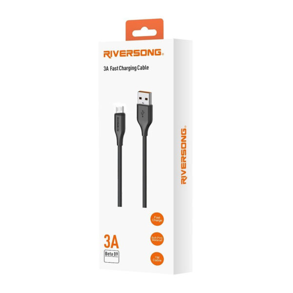 RIVERSONG Beta 09 CM10 USB-A to Micro 3A Charging Cable 1m -White