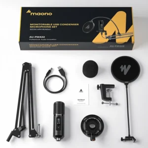 maono Monitorable USB Condenser Microphone Set Boom Arm Bundle AU PM422 7