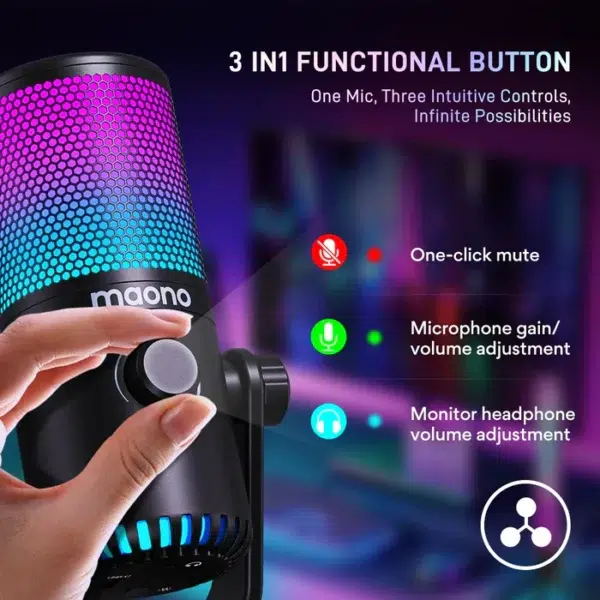 maono Programmable USB Condenser Microphone DM30RGB - Image 5