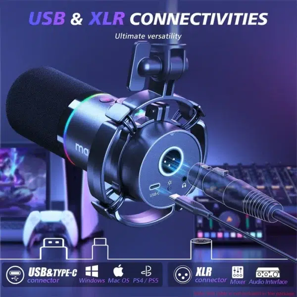 maono USB/XLR Podcast Dynamic Microphone Boom Arm Bundle PD200X - Image 3