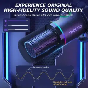 maono USBXLR Podcast Dynamic Microphone Boom Arm Bundle PD200X 4
