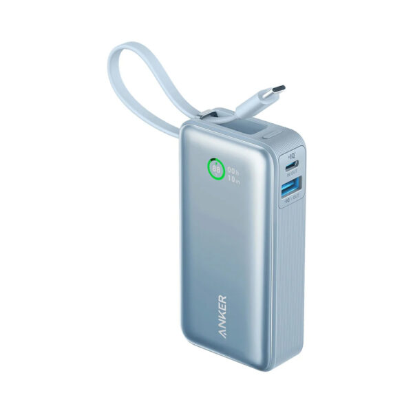 Anker A1259H31 30W 2-Port (1xUSB-C + 1xUSB-A) with Built-in USB-C Cable 10000mAh Power Bank (Blue) - Image 3