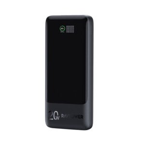 RAVPOWER RP-PB1237 PD Pioneer 10000mAh 20W 3-Port (2xUSB-C + 1xUSB-A) Power Bank -Black