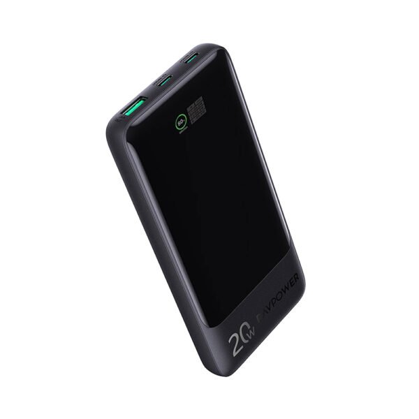 RAVPOWER RP-PB1237 PD Pioneer 10000mAh 20W 3-Port (2xUSB-C + 1xUSB-A) Power Bank -Black - Image 3
