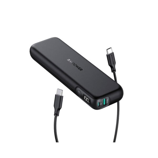 RAVPOWER RP-PB203 PD Pioneer 15000mAh 30W 2-Port (1xUSB-C + 1xUSB-A) Power Bank -Black