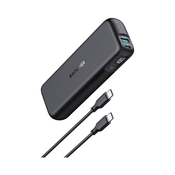RAVPOWER RP-PB203 PD Pioneer 15000mAh 30W 2-Port (1xUSB-C + 1xUSB-A) Power Bank -Black - Image 2