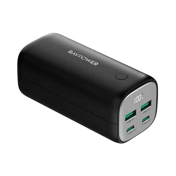 RAVPOWER RP-PB208 PD Pioneer 20000mAh 70W 4-Port (2xUSB-C + 2xUSB-A) Power Bank -Black - Image 2