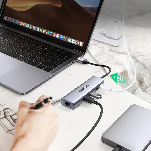 UGREEN 60812 CM266 USB3.0 Multifunction Adapter -Grey - Image 4