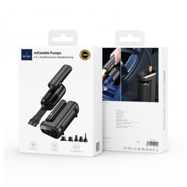 WiWU Wi-AI002 5-in-1 Multifunctional Inflatable Pump -Black - Image 4