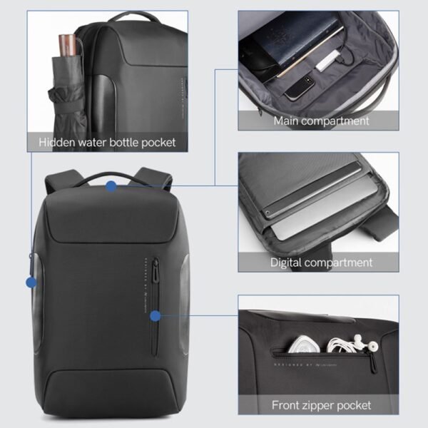 L’AVVENTO BG406 15.6 inch Backpack -Black - Image 5