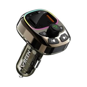 GREEN GE-Y085 LED MP3 Modulator with 55W Car Charger -Clear Black