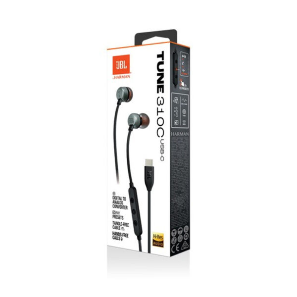 JBL TUNE 310C USB-C Wired Earphone (Black) - Image 5