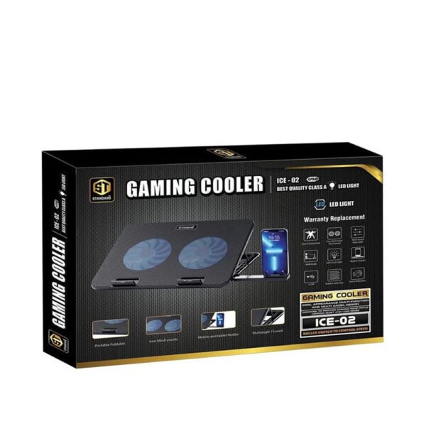 ST STANDARD ICE-02 USB LED Light Gaming Cooler with Mobile Holder - Image 2