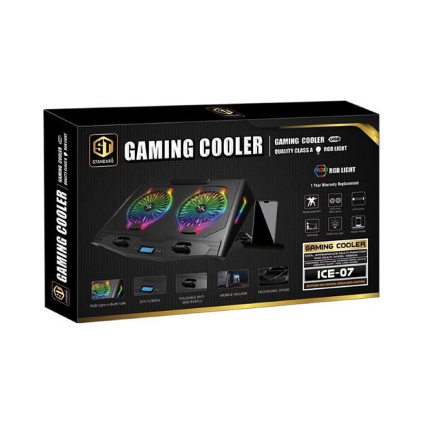 ST STANDARD ICE-07 USB RGB Light LCD Screen Gaming Cooler - Image 3