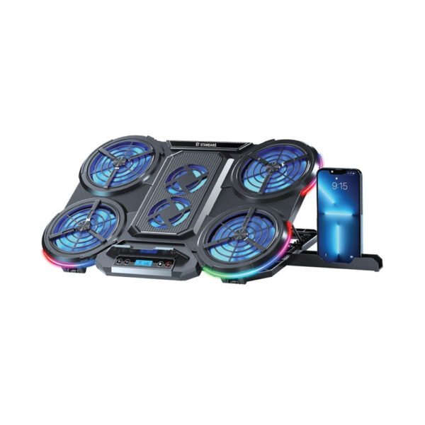 ST STANDARD ICE-08 USB RGB Light LCD Screen Gaming Cooler with Mobile Holder