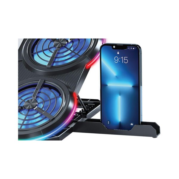 ST STANDARD ICE-08 USB RGB Light LCD Screen Gaming Cooler with Mobile Holder - Image 2