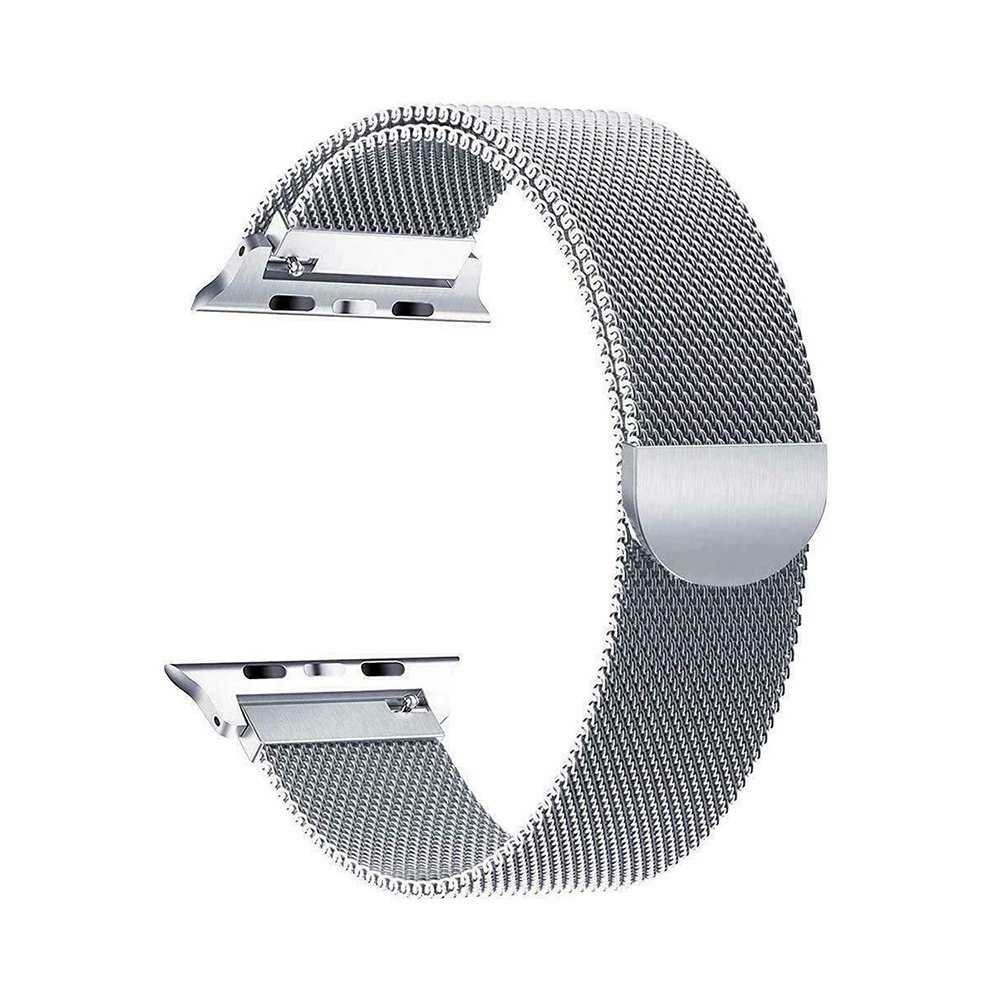 Smart Watch 22mm- Milanese Loop 316L Stainless Steel Magnetic Strap (Silver)
