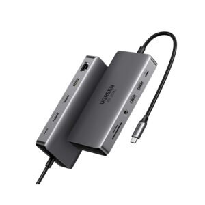 UGREEN 45520 CM639 Revodok 11-in-1 4K 60Hz 10Gbps 1000Mbps Gigabit Ethernet 100W USB-C Hub