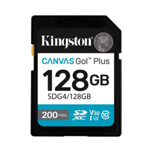 Kingston SDG4/128GB CANVAS Go Plus 128GB 200MB/S V30 SD Card