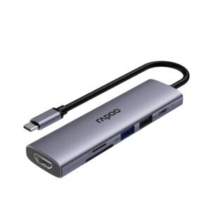 Alternative view of RAPOO XD61 6-in-1 USB-C 100W 60Hz 4K 5Gbps Multifunction Docking Station (Silvery Grey)