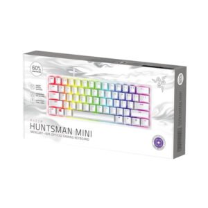 Alternative view of RAZER HUNTSMAN MINI MERCURY 60% PURPLE SW Wired Optical Gaming Keyboard RZ03-03390300-R3M1 (White)