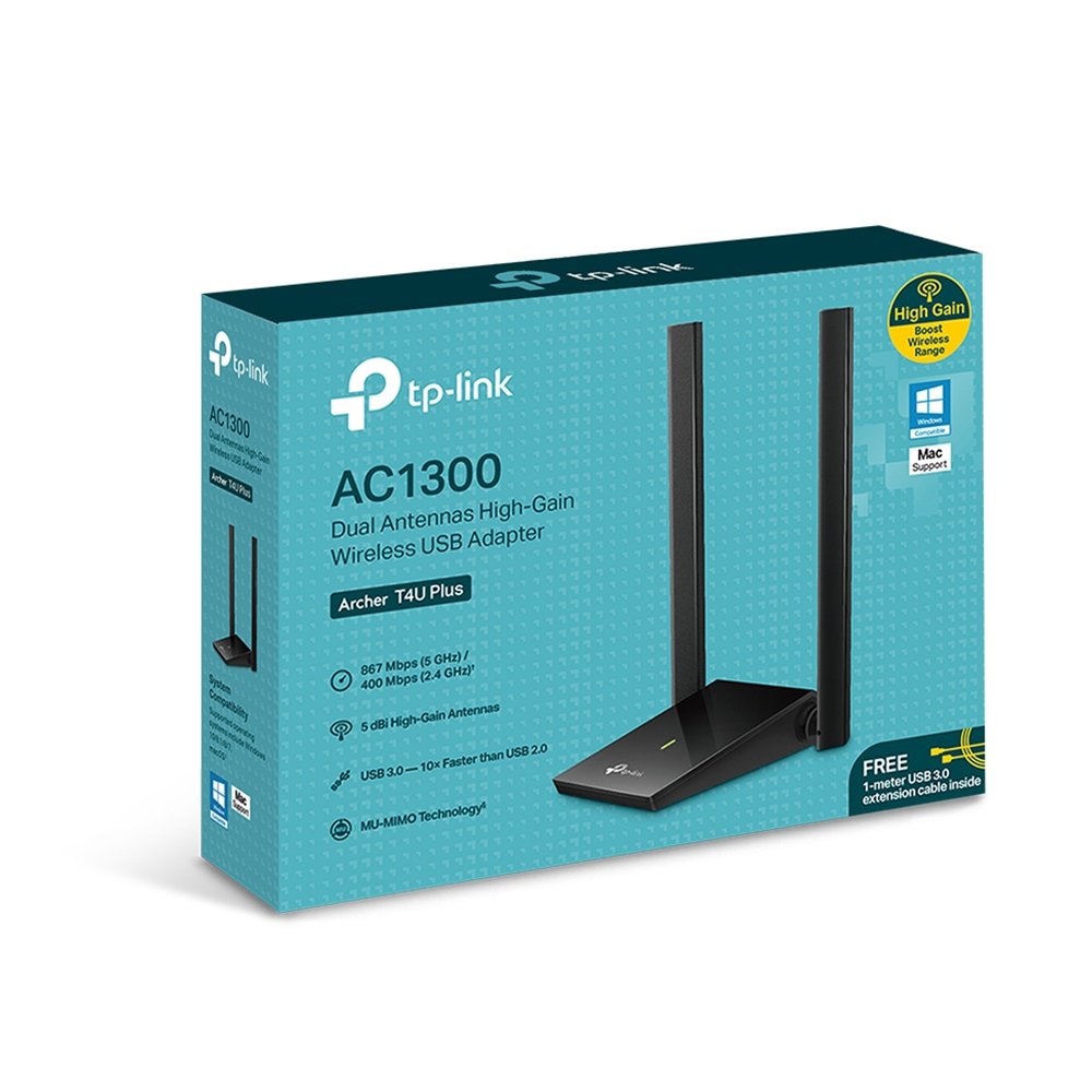 Open Box TP-Link Archer T4U Plus AX1300 Dual Antennas High-Gain Wireless USB Adapter - Image 4